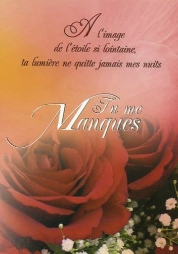 LOT DE 5 CARTES - TU ME MANQUES