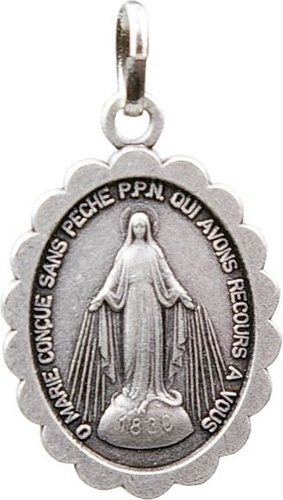 MEDAILLE NOTRE DAME DES MIRACLES ARGENTEE