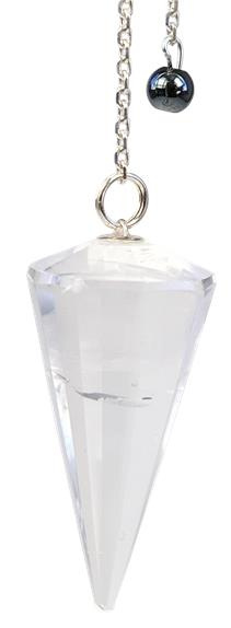 PENDULE A FACETTES EN QUARTZ NATUREL