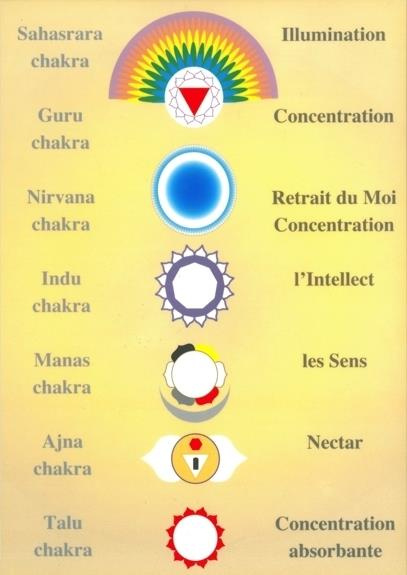PLANCHE DES CHAKRAS (FOND BLEU) - A4
