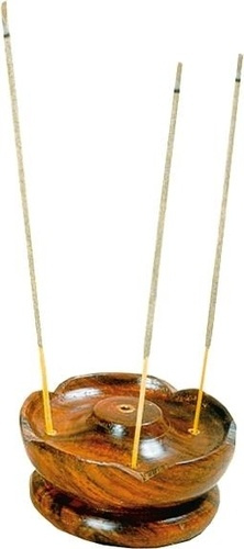 Porte Encens rond Bois forme de Lotus