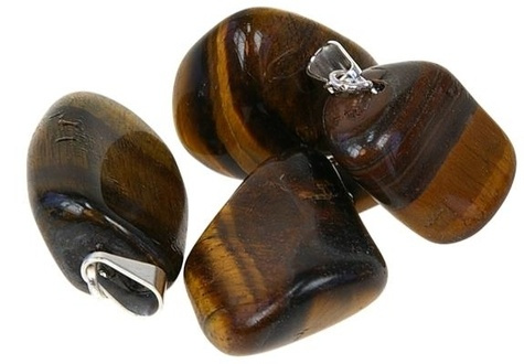 LOT DE 10 PENDENTIFS - OEIL DE TIGRE