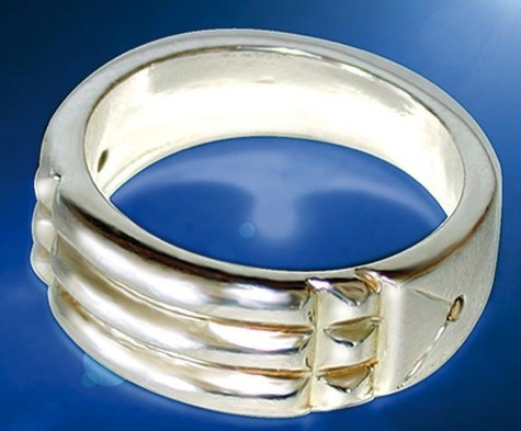 BAGUE EGYPTIENNE - PLAQUE ARGENT - TAILLE 66