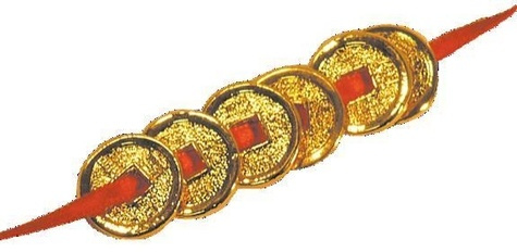 6 MONNAIES FENG-SHUI - DOREES OR FIN.