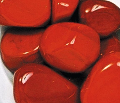 LOT DE 10 PIERRES PETIT MODELE : JASPE ROUGE