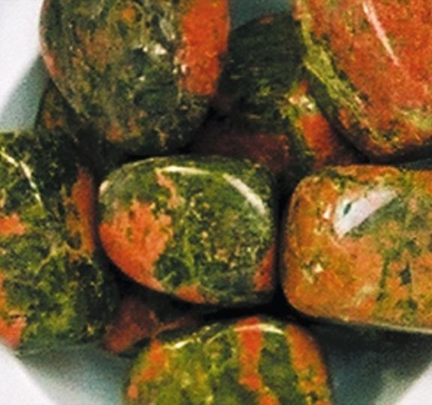 LOT DE 10 PIERRES PETIT MODELE : UNAKITE