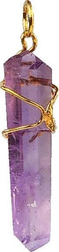 PENDENTIF BITERMINE - AMETHYSTE - LOT DE 3 PCS