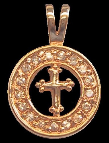 MEDAILLE CROIX OR ET ZIRCONIUM