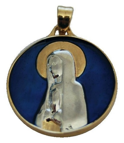 MEDAILLE OR - EMAIL BLEU - VIERGE ARGENT