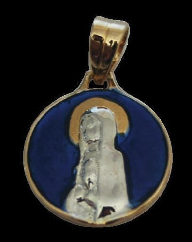 MEDAILLE OR - EMAIL BLEU - VIERGE ARGENT