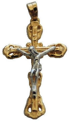 CROIX LATINE OR - CHRIST ARGENT
