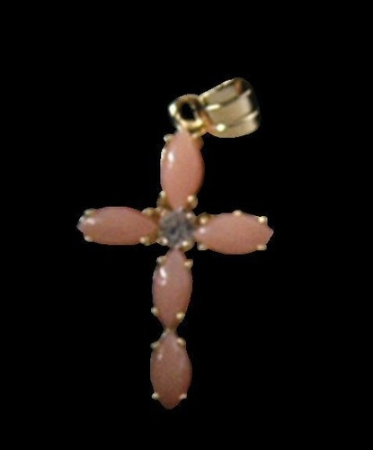 CROIX OR - CORAIL ET ZIRCONIUM