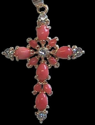 CROIX OR - CORAIL ET ZIRCONIUM