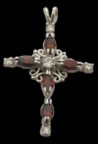 CROIX ARGENT - GRENAT ET ZIRCONIUM