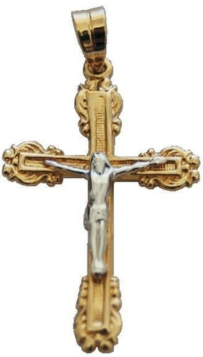 CROIX LATINE OR - CHRIST ARGENT