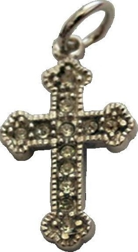 CROIX LATINE ARGENT ET ZIRCONIUM