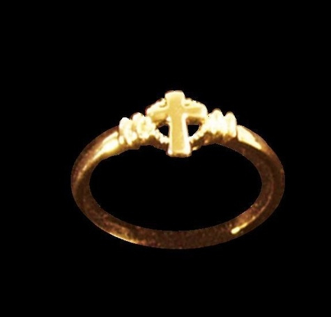 BAGUE OR AVEC CROIX - TAILLE 52