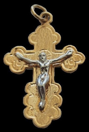 CROIX LATINE OR - CHRIST ARGENT