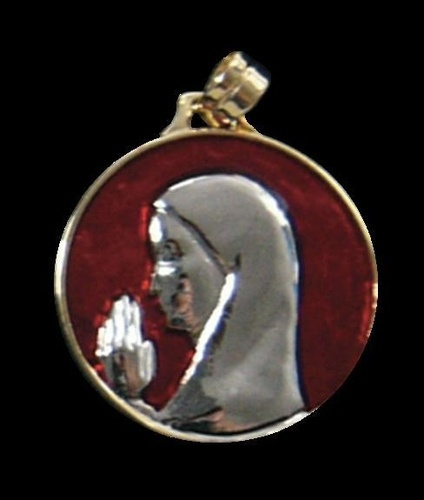 MEDAILLE OR - EMAIL ROUGE - VIERGE ARGENT