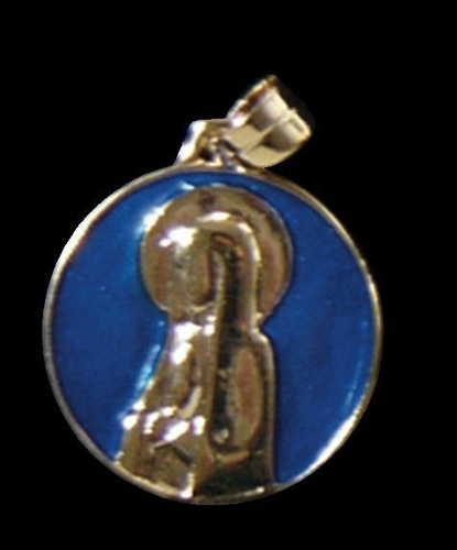 MEDAILLE OR - EMAIL BLEU - VIERGE OR