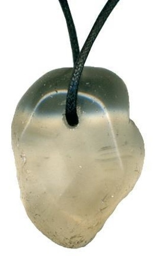 PENDENTIF PIERRE PERCEE - QUARTZ FUME