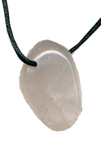 PENDENTIF PIERRE PERCEE - QUARTZ ROSE