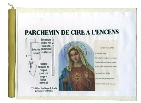 PARCHEMIN DE CIRE A L'ENCENS - JE VOUS SALUE MARIE