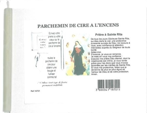PARCHEMIN DE CIRE A L'ENCENS - SAINTE RITA