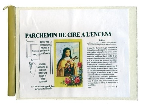 PARCHEMIN DE CIRE A L'ENCENS - PRIERE A STE THERESE