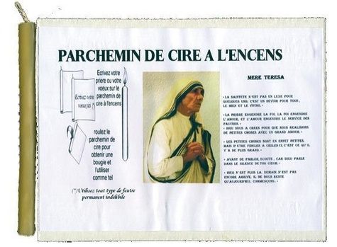 PARCHEMIN DE CIRE A L'ENCENS - MERE TERESA