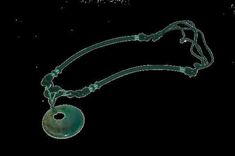 COLLIER VERT AVEC DONUTS PIERRE VERTE