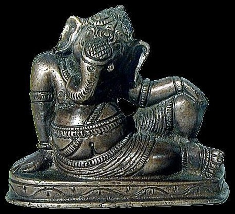 Ganesh couche vieilli - Inde - 7,5 cm