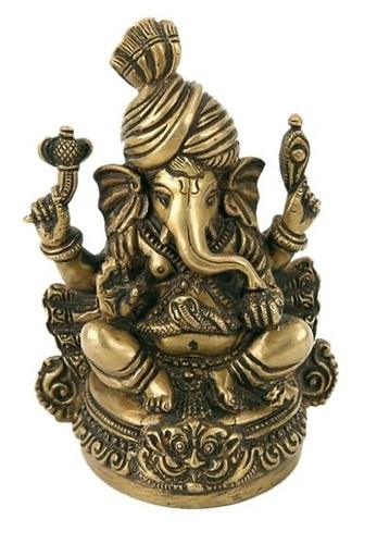 Ganesh turban doré - Inde - 12 cm