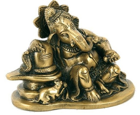 Ganesh lingam doré - Inde - 13 cm