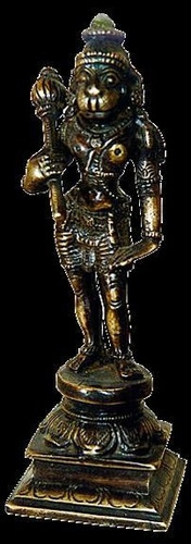 Hanuman debout vieilli - Inde - 15,5 cm