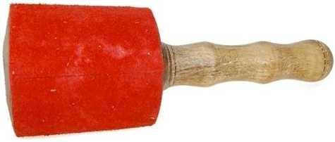 BATON BOL CHANTANT - BOIS ET CUIR ROUGE - 21X7 CM