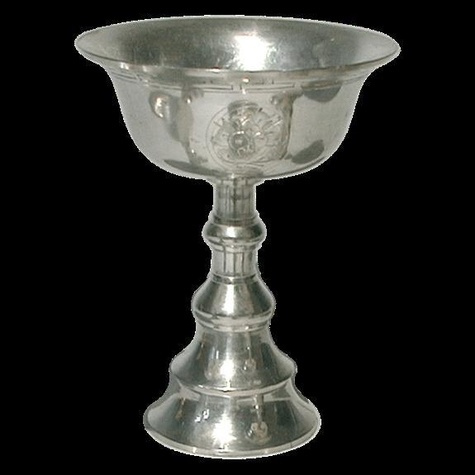 Lampe à beurre met. blanc gravé - MM