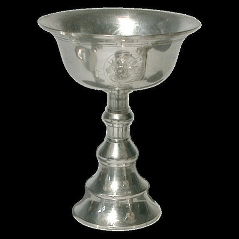 Lampe à beurre met. blanc gravé - GM