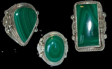 Bague Kalash - malachite 50-52