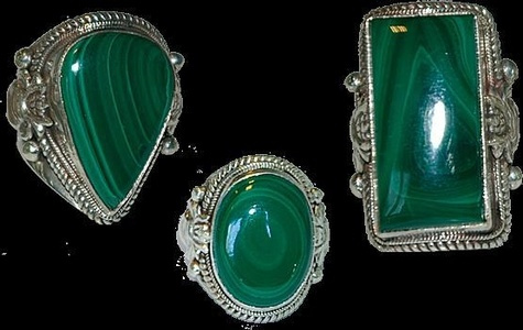 Bague Kalash - malachite 54-56