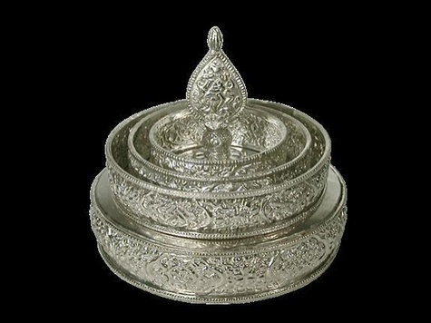 Mandala métal blanc lot de 5 - PM