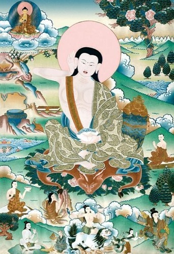 Thangka transfert encadré - Milarepa
