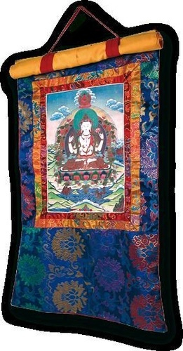 Thangka transfert encadré - Tchenrezi