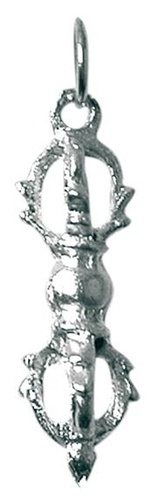 Pendentif dorje métal blanc - PM