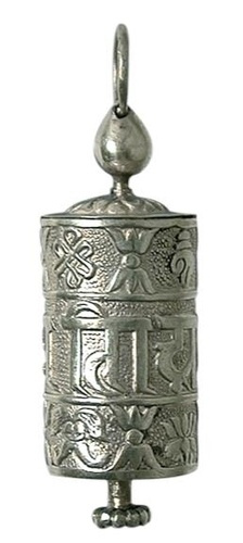 Pendentif moulin à prière argent