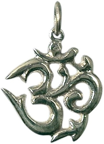 Pendentif OM métal argenté - PM