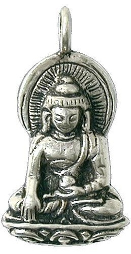 Pendentif Bouddha métal argenté
