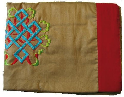 Tenture de porte Tibétaine brodée - marron