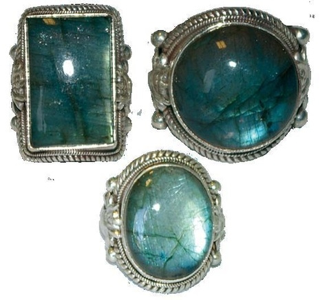 Bague Kalash - labradorite 54-56