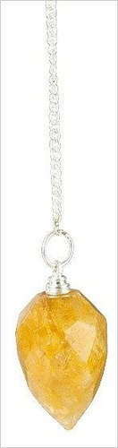 Pendule goutte à facettes quartz rutilant